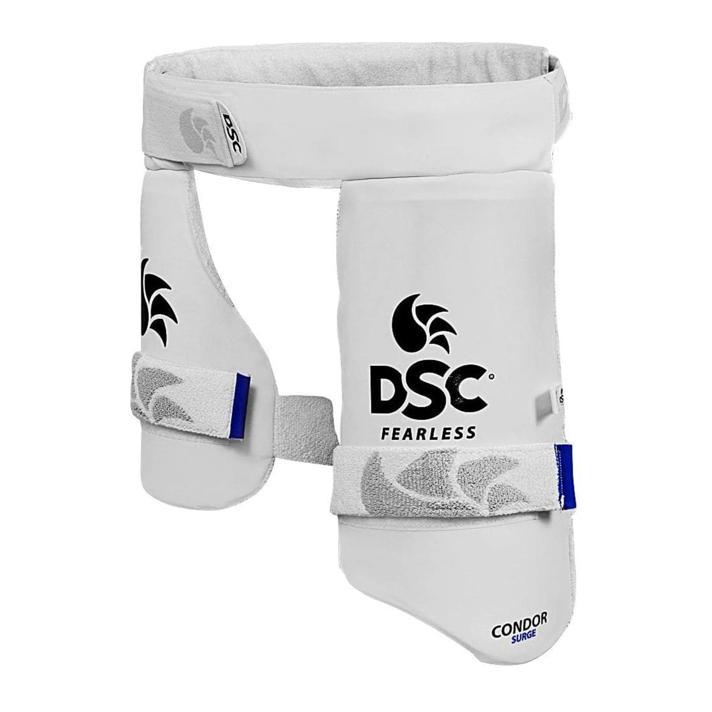 DSC Condor Surge Cricket Oberschenkelpolster | Farbe: Weiß | Größe: Jungen, Rechtshänder | Für Männer und Jungen | Material: PVC | High Density Foam Inside | Towel Back for Absorption
