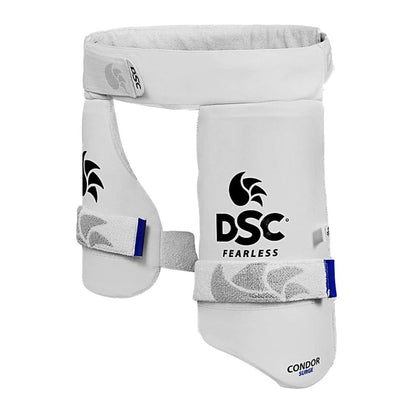DSC Condor Surge Cricket Oberschenkelpolster | Farbe: Weiß | Größe: Jungen, Rechtshänder | Für Männer und Jungen | Material: PVC | High Density Foam Inside | Towel Back for Absorption