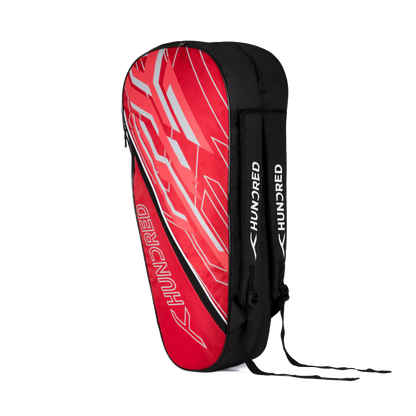 Hundred Two Step Kitbag – Dual Compartment Sports Bag with Front Pouch | Durable Zips, Adjustable Padded Straps & Comfortable Hand Grip | Ideal for Badminton, Tennis & Gym (Red)