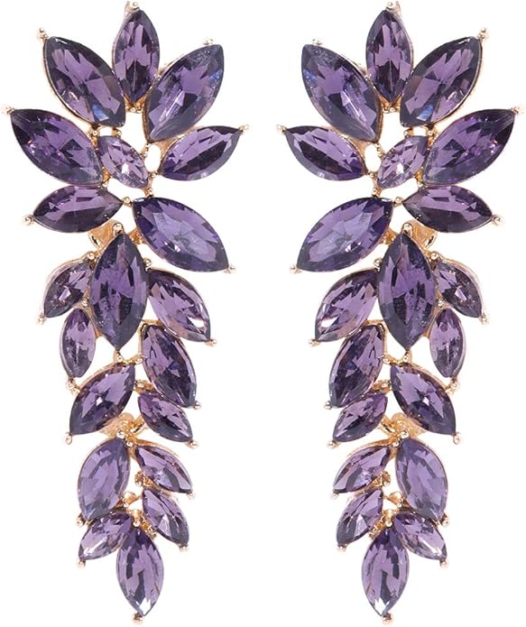 YouBella Schmuckgeschenke Stilvolle, moderne westliche Ohrringe Vergoldete Kristallohrringe für Mädchen und Frauen (lila)