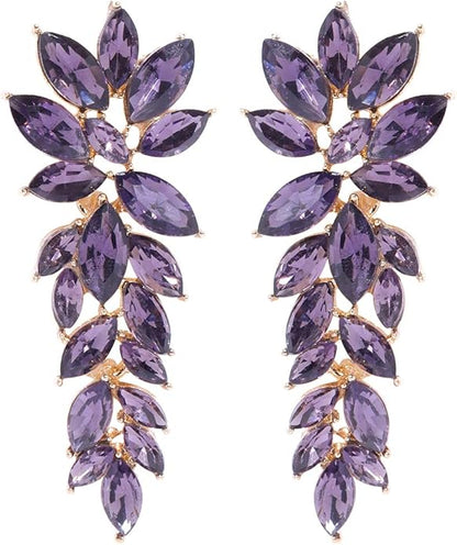 YouBella Schmuckgeschenke Stilvolle, moderne westliche Ohrringe Vergoldete Kristallohrringe für Mädchen und Frauen (lila)