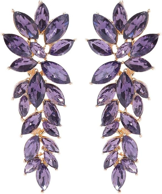 YouBella Schmuckgeschenke Stilvolle, moderne westliche Ohrringe Vergoldete Kristallohrringe für Mädchen und Frauen (lila)
