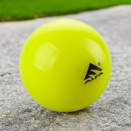 A L F A AB-93 Smooth Field Hockey Ball | Color: Yellow | Size: Standard | PU Material | Smooth Surface: Precision and Control | Optimal Performance | Training and Matches.