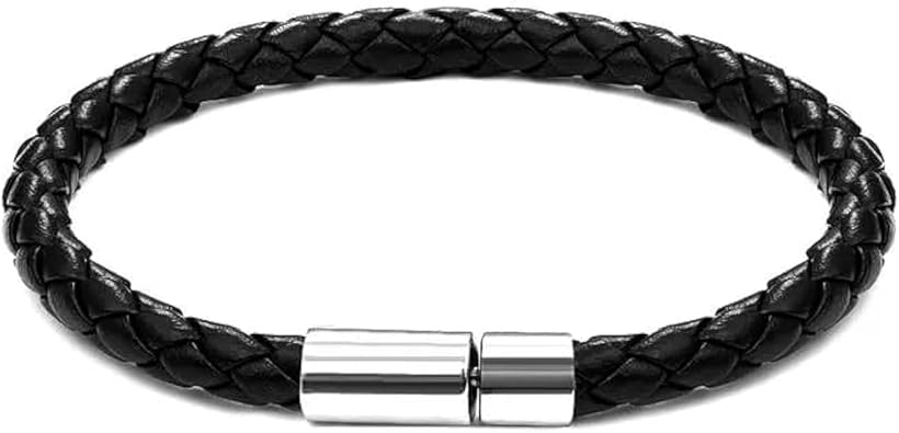 YouBella Bracelets for Men and Boys Black Leather Bracelet for Men | European Hot Retro Style Leather Band Bracelets for Men | Birthday Gift for Men and Boys Anniversary Gift for Husband (Style 1)