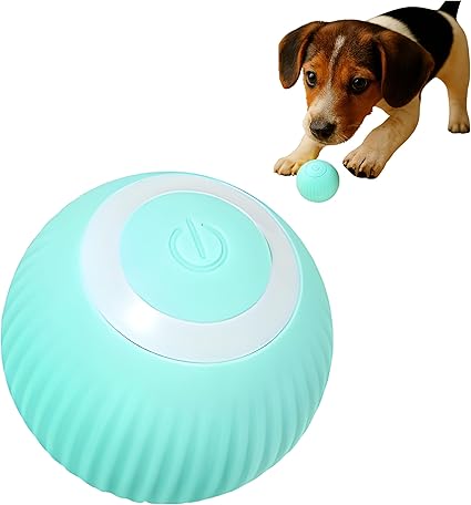 FUNFY Interaktiver Ball Hundespielzeug Aktivierter automatisch rollender Silikonball für Welpen Klein und Mittel | Smart Jumping Vibrating Automatic Moving Bouncing and Rotating Ball Keep Pet Busy