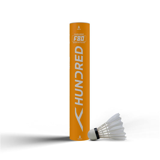 Hundred F80 Federball | 12er-Pack | Geschwindigkeit 77 | Gänsefedern | Hochwertiger japanischer Klebstoff