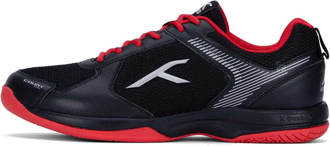 Hundred Court Star Nicht markierende professionelle Badmintonschuhe für Herren (Schwarz Rot)