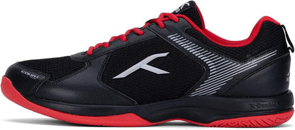Hundred Court Star Nicht markierende professionelle Badmintonschuhe für Herren (Schwarz Rot)