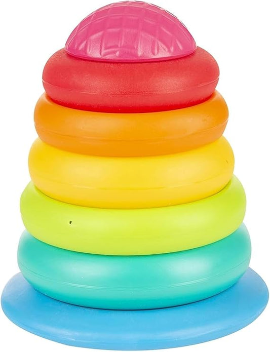 Giggles Funskool Stack A Ring, mehrfarbiges Stapelspielzeug mit 5 bunten Ringen, hilft beim Greifen, Schütteln und Stapeln, ab 12 Monaten, Spielzeug für Kleinkinder und Vorschulkinder