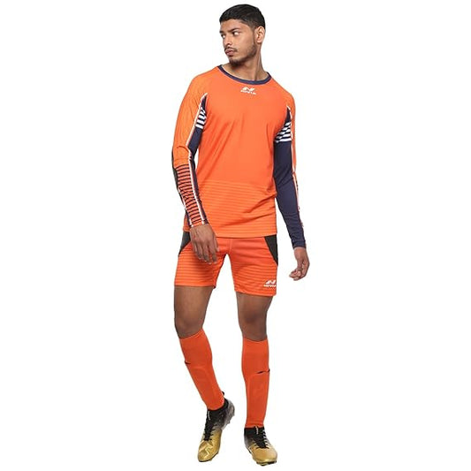 NIVIA Dominator Torwarttrikot-Set für Herren (orange/marineblau, XL)