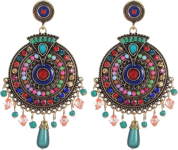 YouBella Schmuckgeschenke Bohemian Western Ohrringe Mehrfarbig Stilvolle Aktuelle Ohrringe für Mädchen und Frauen
