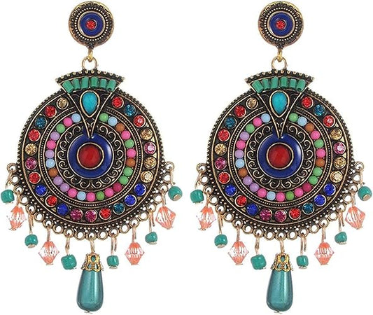 YouBella Schmuckgeschenke Bohemian Western Ohrringe Mehrfarbig Stilvolle Aktuelle Ohrringe für Mädchen und Frauen