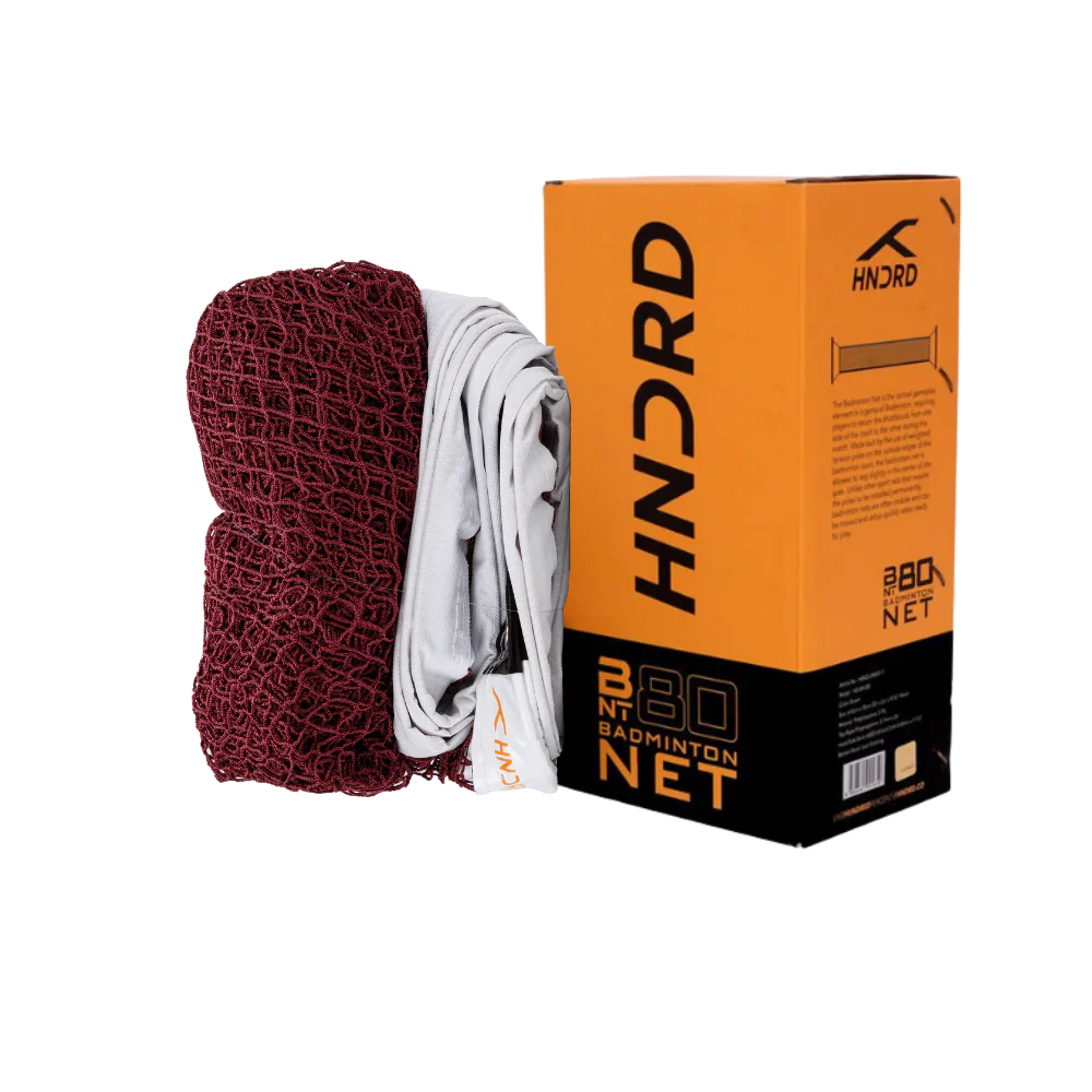 Hundred HD BN80 Badminton net (Brown) – Durable Club-Grade Polypropylene Mesh with PVC/Polyester Tape