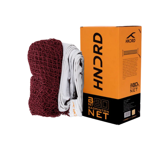 Hundred HD BN-80 Badminton-Netz (braun) – Strapazierfähiges Polypropylen-Netz in Vereinsqualität mit verstärktem Oberband aus PVC/Polyester