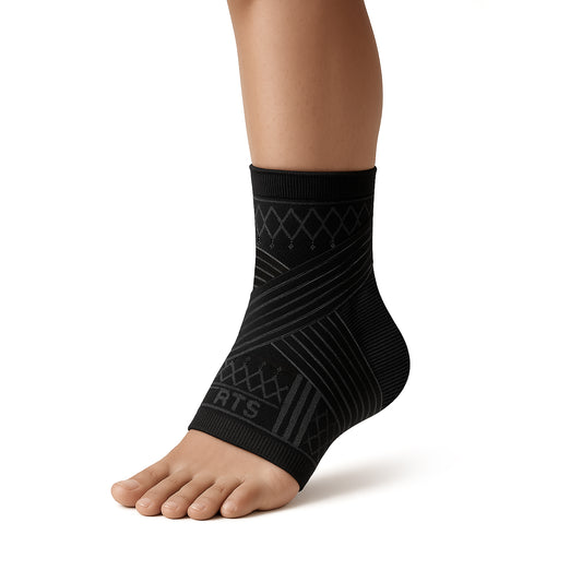 Endless Slip-in Ankle Support Brace Pair | Schwarz | Material: Neopren & Polyester | Für Plantar Fasciitis Neorapathy Relief Sport für Männer & Frauen | Schmerzlinderung, Gym, Sport, Übung, Training, Radfahren