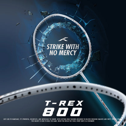 HUNDRED T-REX 800 Badmintonschläger (bespannt) – Weiß | Kraft & Präzision