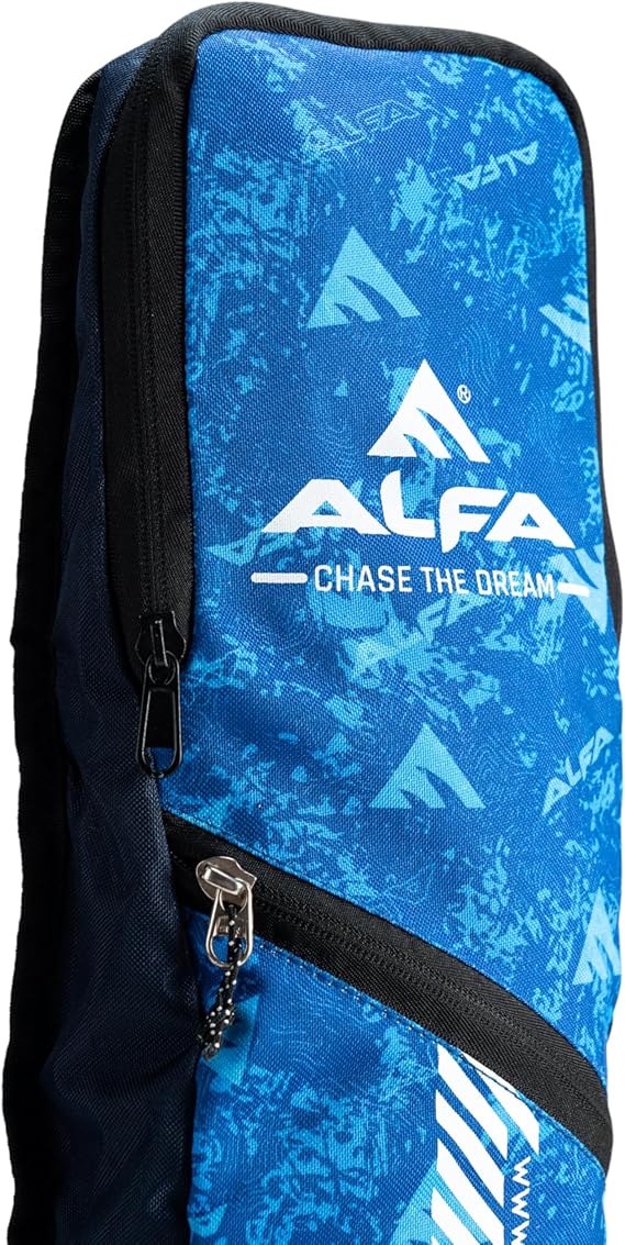 ALFA Storm Hockey-Tasche für zwei Schläger | Mehrfarbig | Verstellbar | Polyester | Leicht und strapazierfähig | Geräumiges Hauptfach | Reißverschlusstasche für Zubehör | Jali-Tasche für Organisation