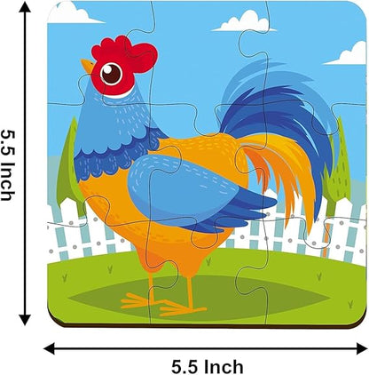 Webby 4-in-1-Holzpuzzle für Kinder Lernpuzzle-Set für Kleinkinder Fördert Gedächtnis, Konzentration, Form- und Farberkennung Umweltfreundliches Holz Sicheres und spannendes Spielzeug für Kinder ab 2 Jahren