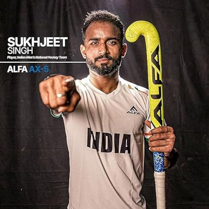A L F A Unisex-Adult AX5 Hockey Stick, Fluorgelb, 36.5 Inches