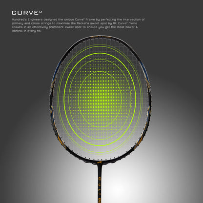 Hundred Cult 82 Carbon Fibre Unstrung Badminton Racket with Full Racket Cover for Intermediate Players
