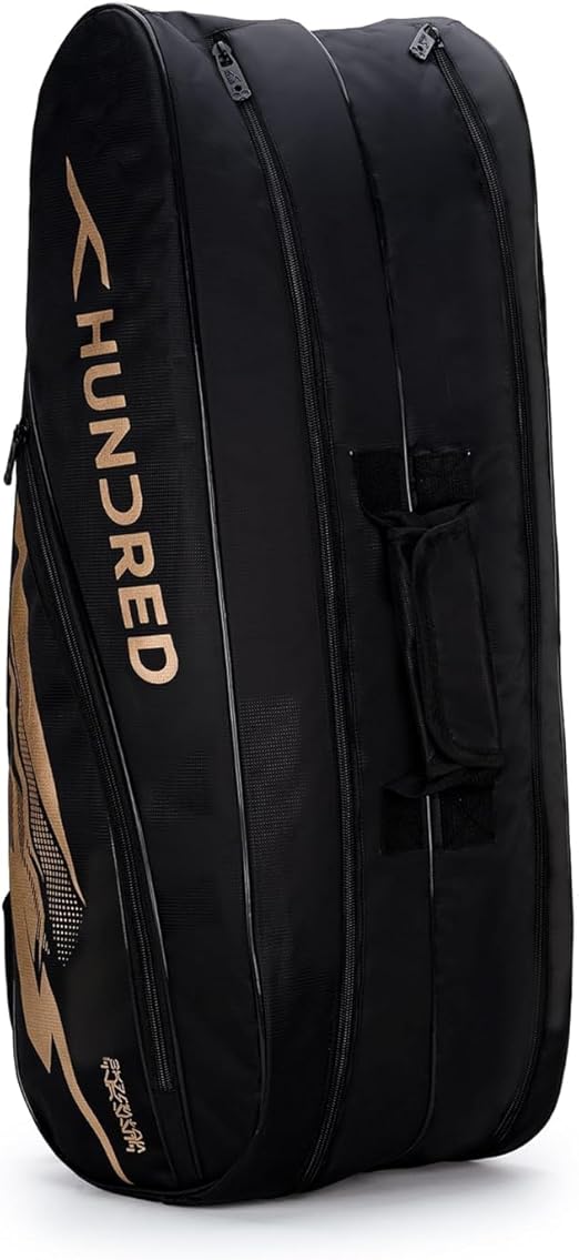 Hundred Cosmogear Badminton Kit Bag | Double zipper | Front zippered pocket | Material: Polyester | Padded back straps | Easy-to-carry handle (Teal Blue)
