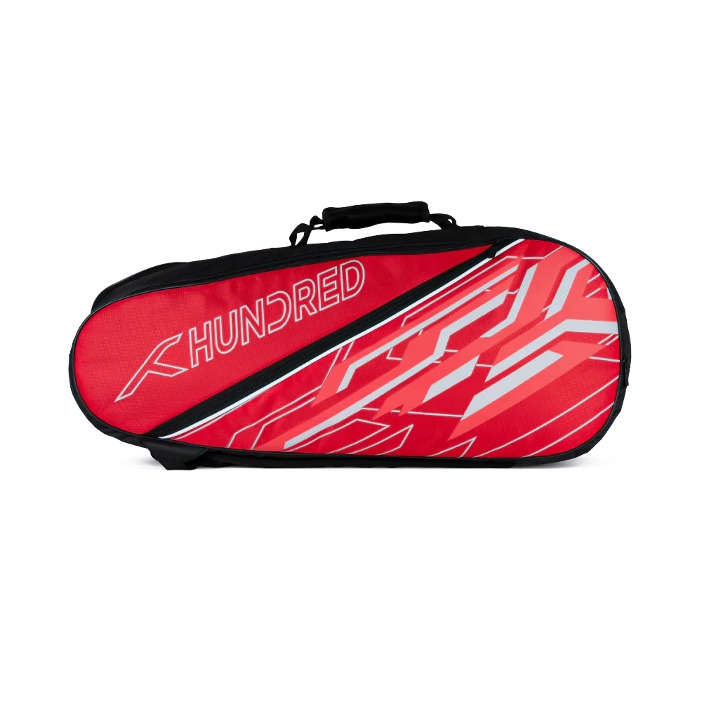 Hundred Two Step Kitbag – Dual Compartment Sports Bag with Front Pouch | Durable Zips, Adjustable Padded Straps & Comfortable Hand Grip | Ideal for Badminton, Tennis & Gym (Red)