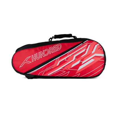 Hundred Two Step Kitbag – Dual Compartment Sports Bag with Front Pouch | Durable Zips, Adjustable Padded Straps & Comfortable Hand Grip | Ideal for Badminton, Tennis & Gym (Red)