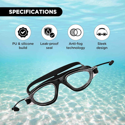 Endless EL1002 Stylish Swimming Goggle with Anti-Fog and UV Protection Material : Silicon, Plastic | With Adjustable Strap and Ear Buds | Soft Silicon Gasket for Leak Proof | With Hard Case			