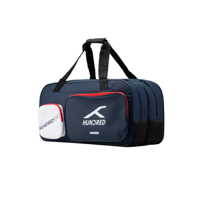 Hundred Gravity Duffle Kit Bag | Geräumige Sporttasche für Schlägersportarten mit großem Fach für Badminton- und Tennisschläger, Schuhe und Ausrüstung | Ideal für Sport, Fitnessstudio und Reisen (Marineblau)