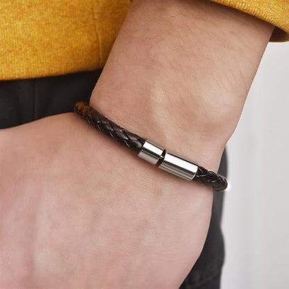 YouBella Bracelets for Men and Boys Black Leather Bracelet for Men | European Hot Retro Style Leather Band Bracelets for Men | Birthday Gift for Men and Boys Anniversary Gift for Husband (Style 1)