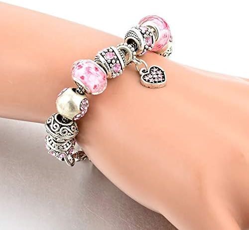 YouBella Jewellery Silver Plated Stylish Latest Crystal Bracelet Bangle Jewellery For Girls and Women (Blue)