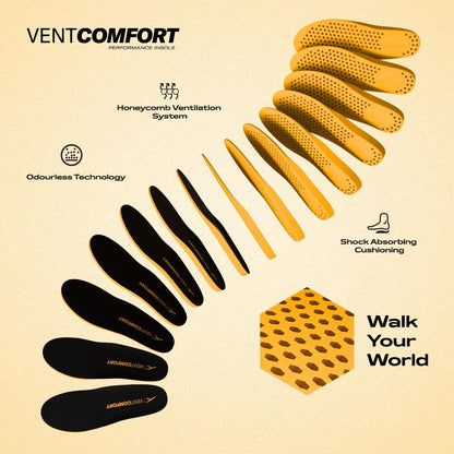 Hundred VentComfort Insoles Breathable Honeycomb Design for Fresh, Dry & Odor-Free Feet