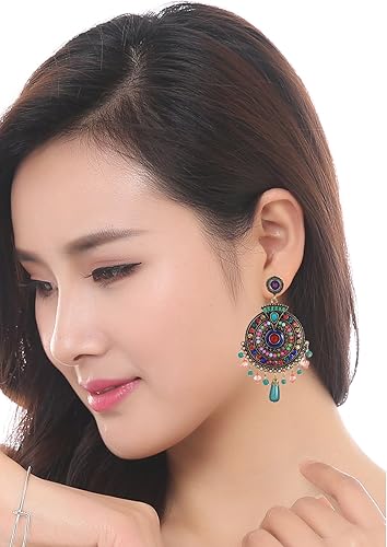 YouBella Schmuckgeschenke Bohemian Western Ohrringe Mehrfarbig Stilvolle Aktuelle Ohrringe für Mädchen und Frauen