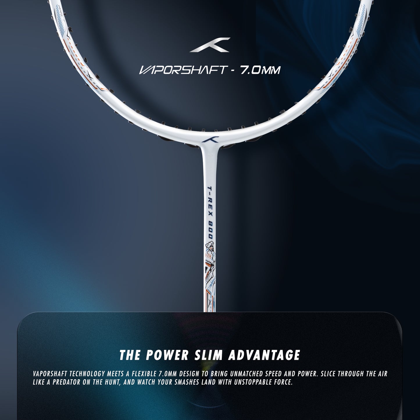 Hundred Power Slim Shaft Badmintonschläger mit Vaporshaft-Technologie – 7,0 mm flexibler Schaft | Nano PowerHead mit Curve2-Rahmen für Geschwindigkeit, Kontrolle und kraftvolle Smashes