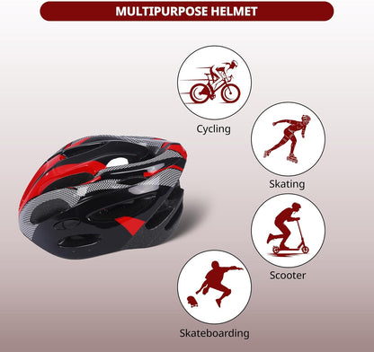 Endless EL1049 Cycle and Skates Helmet with Adjustable Strap | with Inside Cushioning Padding for Comfort | for Adults, Women and Men| Free Size| Material : Polycarbonate, EPS

