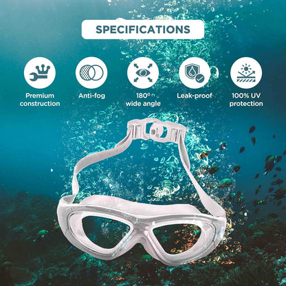 Endless EL1007 Premium-Schwimmbrille mit Antibeschlag- und UV-Schutz  Material: Silikon, PU | Stilvolle Brille mit 180-Grad-Weitwinkel | Weiche Silikondichtung für Dichtheit | Mit Hartschalenetui