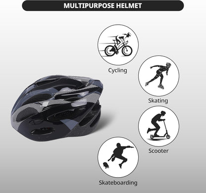 Endless EL1049 Cycle and Skates Helmet with Adjustable Strap | with Inside Cushioning Padding for Comfort | for Adults, Women and Men| Free Size| Material : Polycarbonate, EPS
