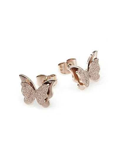 YouBella Jewelry Butterfly Design Gold Surgical Steel Stud Earrings for Girls and Women