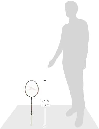 HUNDRED Powertek 2000 PRO Badmintonschläger mit Vollbespannung (Größe: Standard, Griffgröße: G6) | Besaitung | Material: Graphit | Für fortgeschrittene Spieler | Gewicht: 90 Gramm | Maximale Saitenspannung - 22-24lbs