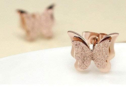 YouBella Jewelry Butterfly Design Gold Surgical Steel Stud Earrings for Girls and Women