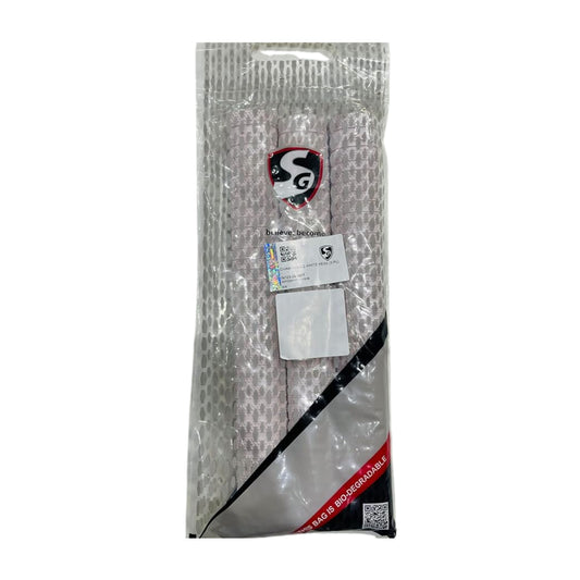 SG Hexa Cricketschlägergriff | 3 Stück | Farbe: Weiß | Größe: Standard | Material: Gummi | Langlebig und langlebig | Stark und robust | Stoßdämpfung | Verbesserte Leistung