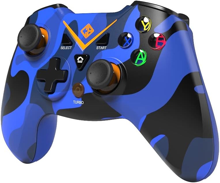 Cosmic Byte C3070W Nebula 2.4G Wireless Gamepad für PC unterstützt Windows XP/7/8/10/11, empfindliche Trigger, verbessert mit USB-C-Anschluss, gummierte Oberfläche (Camo Blue)