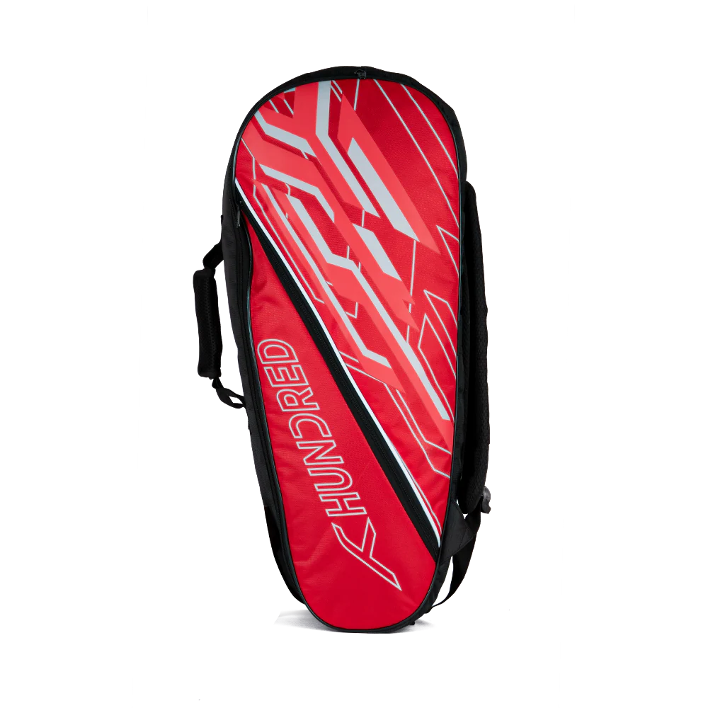 Hundred Two Step Kitbag – Dual Compartment Sports Bag with Front Pouch | Durable Zips, Adjustable Padded Straps & Comfortable Hand Grip | Ideal for Badminton, Tennis & Gym (Red)