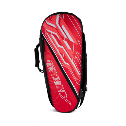 Hundred Two Step Kitbag – Dual Compartment Sports Bag with Front Pouch | Durable Zips, Adjustable Padded Straps & Comfortable Hand Grip | Ideal for Badminton, Tennis & Gym (Red)