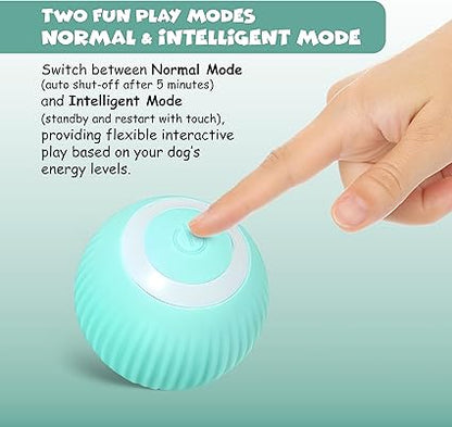 FUNFY Interaktiver Ball Hundespielzeug Aktivierter automatisch rollender Silikonball für Welpen Klein und Mittel | Smart Jumping Vibrating Automatic Moving Bouncing and Rotating Ball Keep Pet Busy