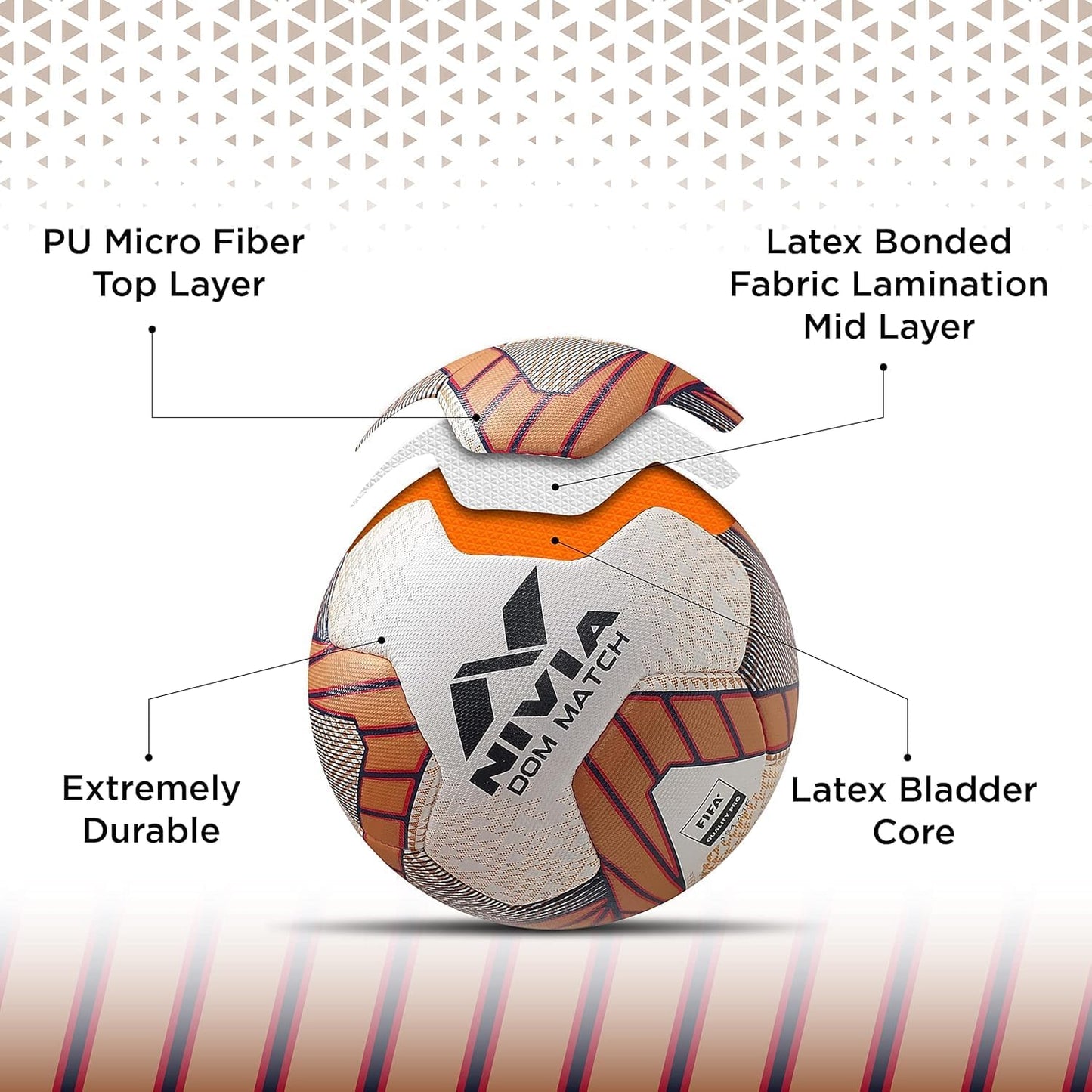 Nivia Unisex Adult Dom Game Football, Golden, 5
