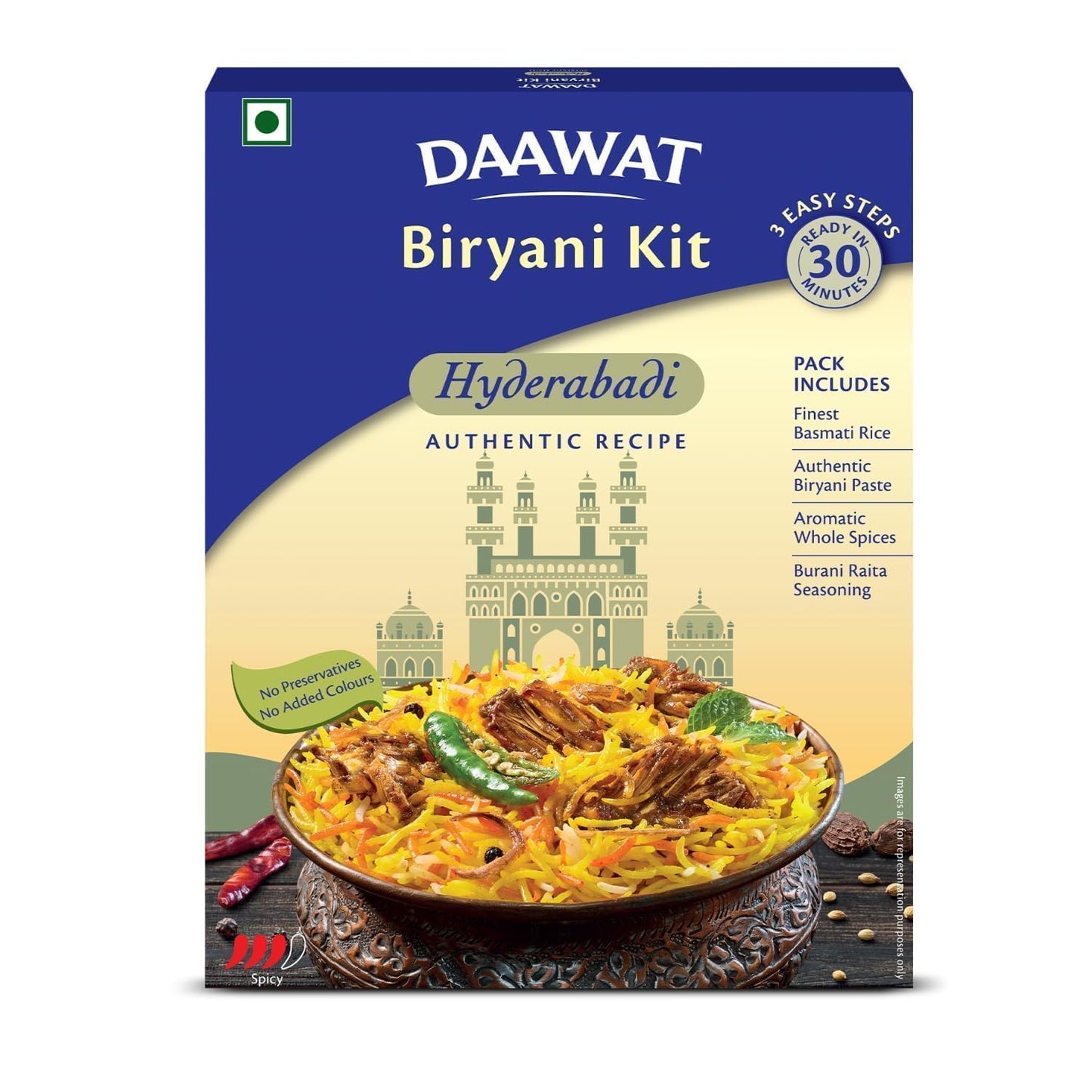 Daawat Biryani-Set Hyderabadi, Lucknowi & Kolkata (3er-Pack) | In 30 Minuten fertig