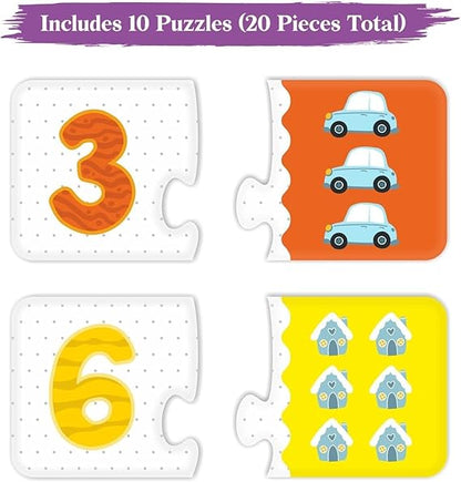 Webby Learning Pack Puzzle Lernspielzeug für Kinder Fördert die Gehirnfunktion, Konzentration und motorischen Fähigkeiten 10 bunte Puzzles – interaktives Lernen