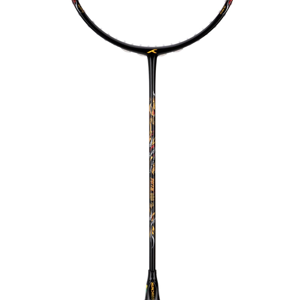 HUNDRED Battle 900-3U Graphite bespanntes Badmintonschläger mit vollständiger Schlägerhülle (schwarz)