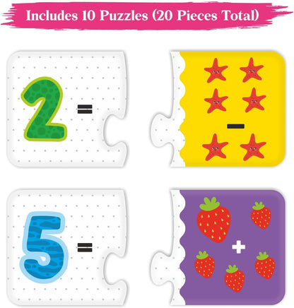 Webby Learning Pack Puzzle Lernspielzeug für Kinder Fördert die Gehirnfunktion, Konzentration und motorischen Fähigkeiten 10 bunte Puzzles – interaktives Lernen